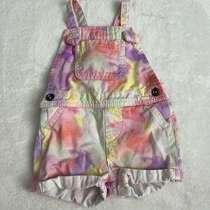 Levi's Kids Tie-Dye Overalls - Pink, Purple, Yellow